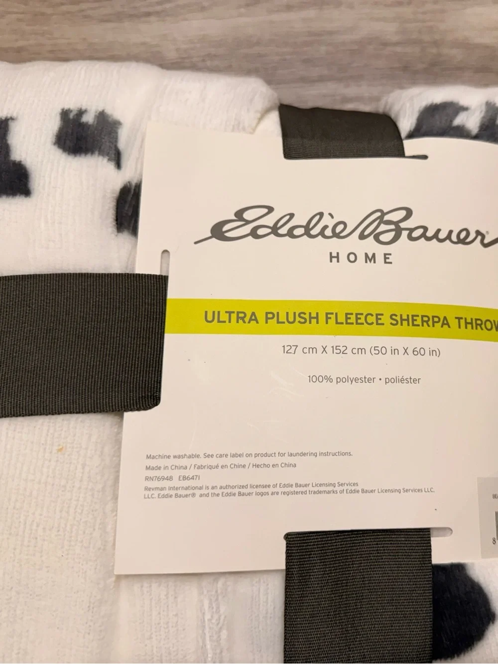 Eddie Bauer HOME ULTRA PLUSH FLEECE SHERPA THROW Bears